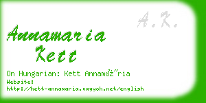 annamaria kett business card